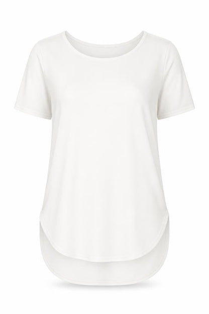 Parisian Collection Womens White Polyester Basic Blouse Size 8 Round Neck