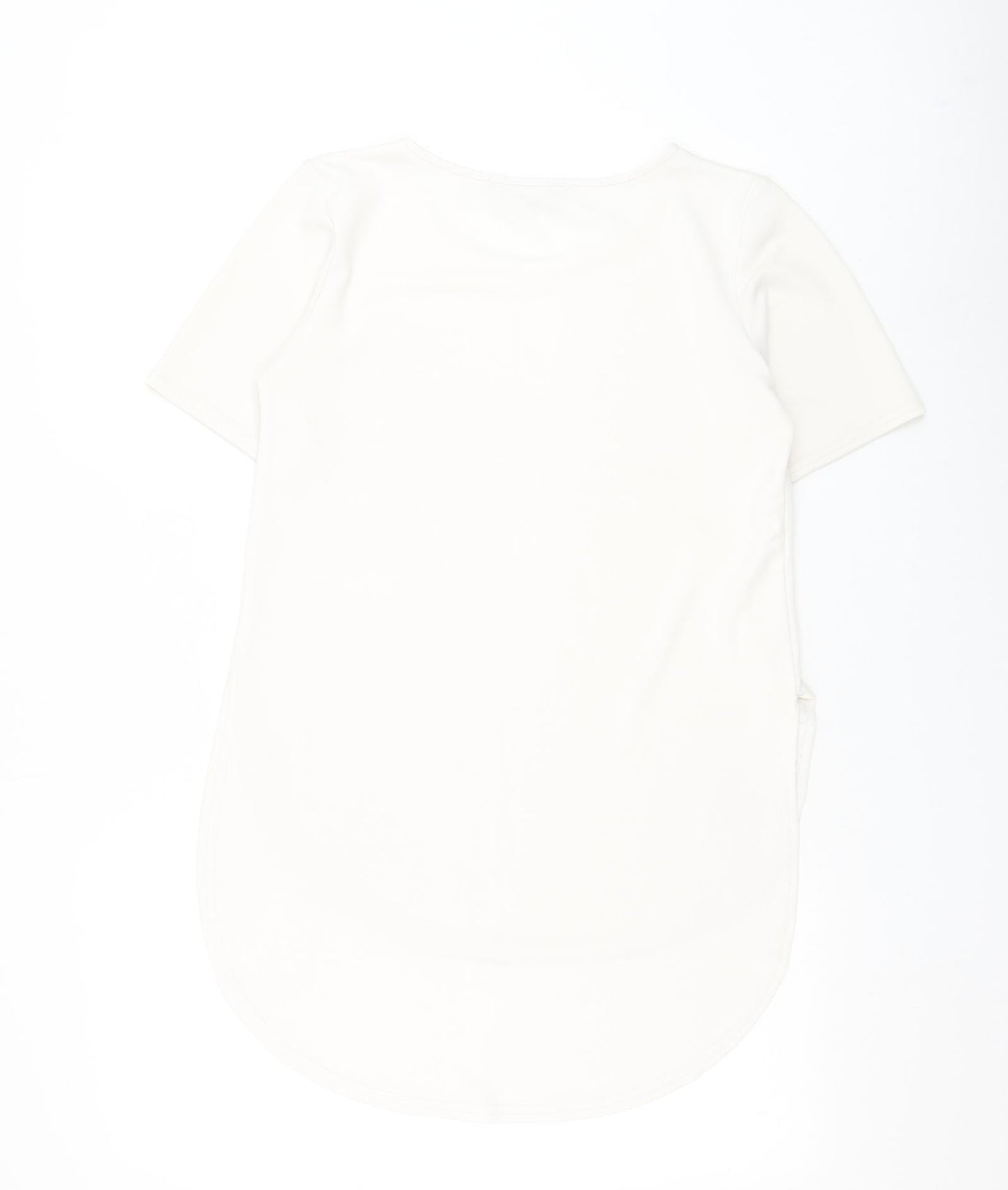Parisian Collection Womens White Polyester Basic Blouse Size 8 Round Neck