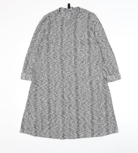 New Look Womens Grey Round Neck Polyester Pullover Jumper Size 14
