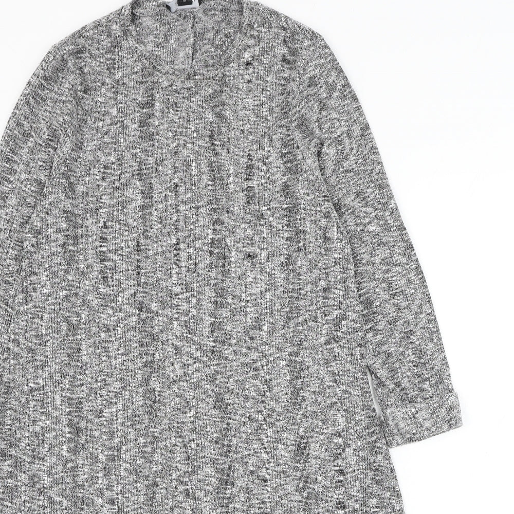 New Look Womens Grey Round Neck Polyester Pullover Jumper Size 14