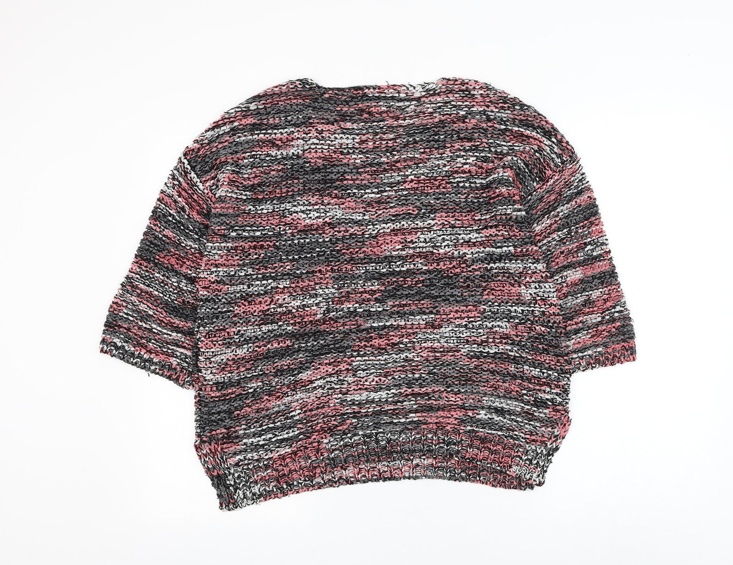 Papaya Womens Multicoloured Round Neck Striped Acrylic Pullover Jumper Size M