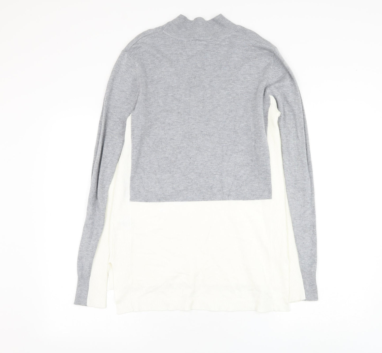 Papaya Womens Grey Mock Neck Viscose Pullover Jumper Size 16