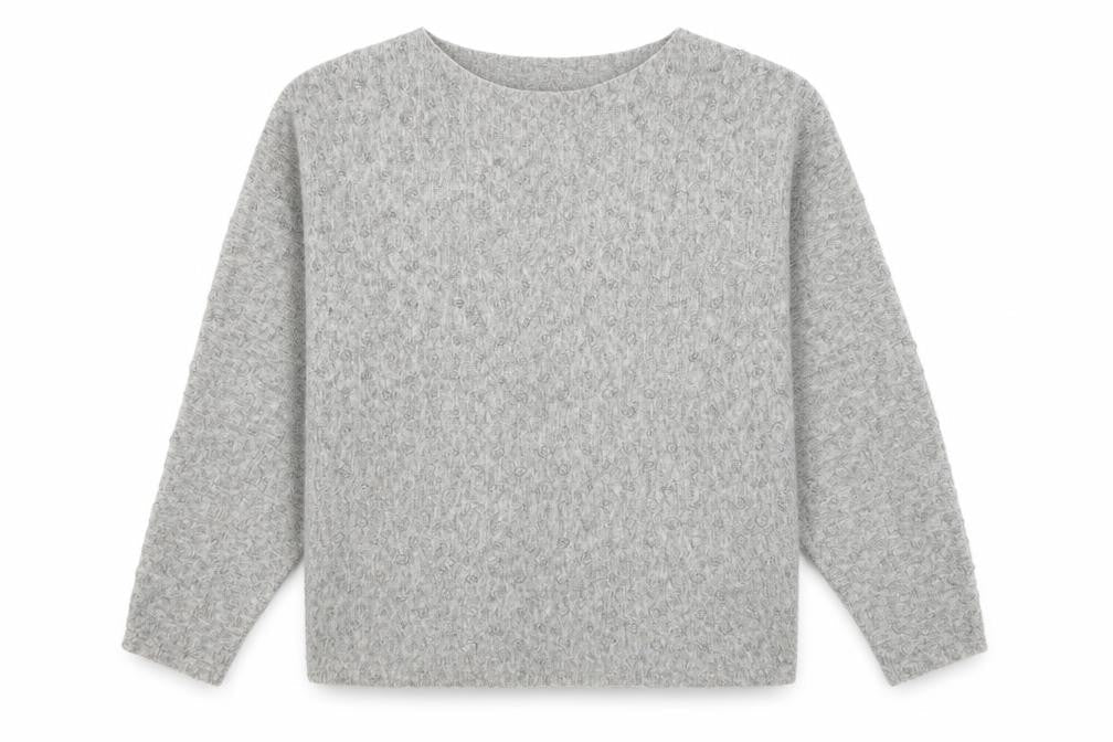 Apricot Womens Grey Round Neck Polka Dot Polyester Pullover Jumper Size M