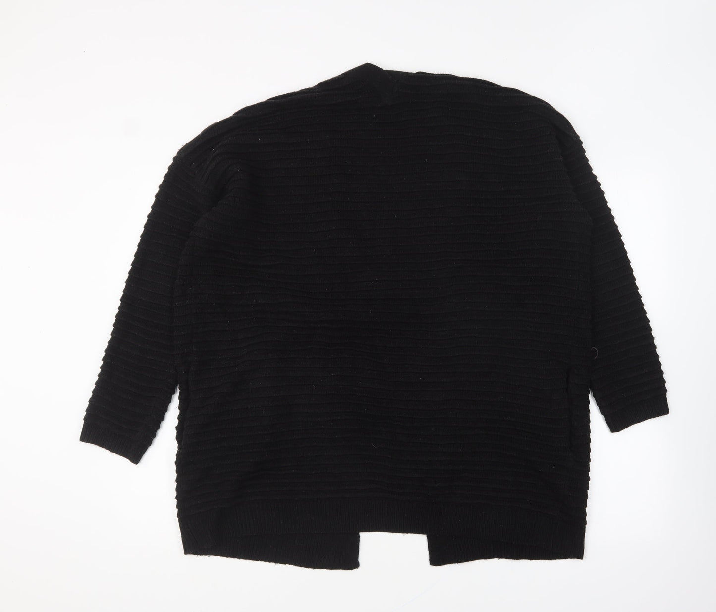 Papaya Womens Black V-Neck Cotton Cardigan Jumper Size M
