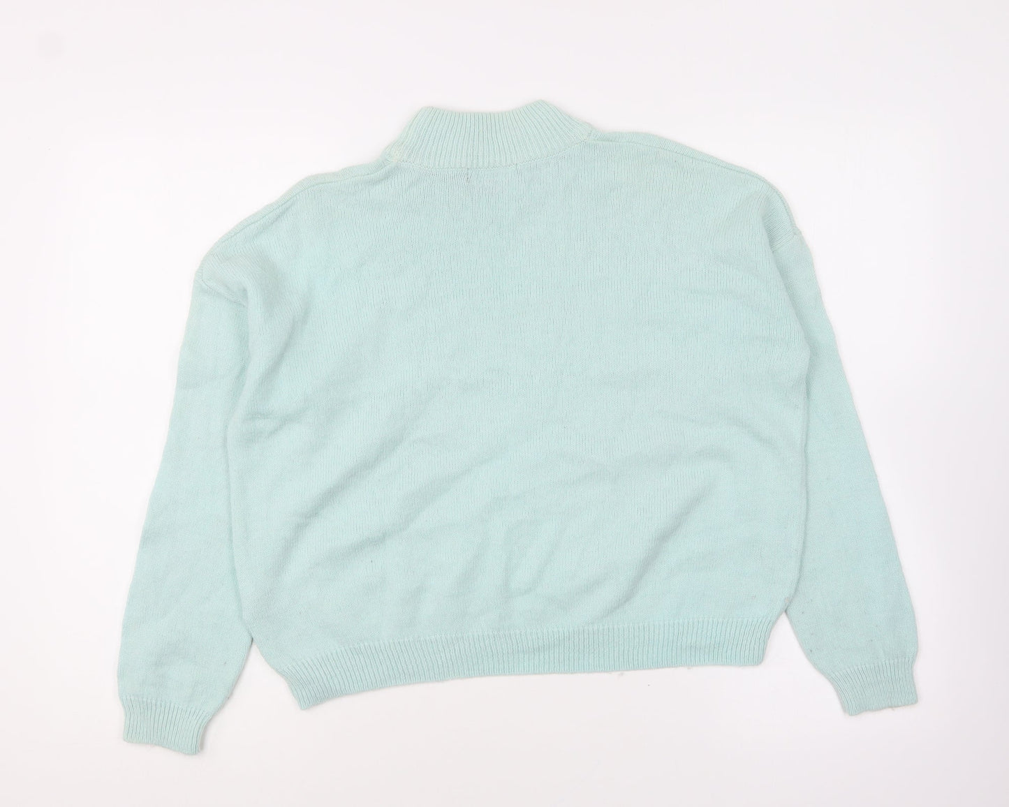 New Look Womens Green High Neck Nylon Pullover Jumper Size 14