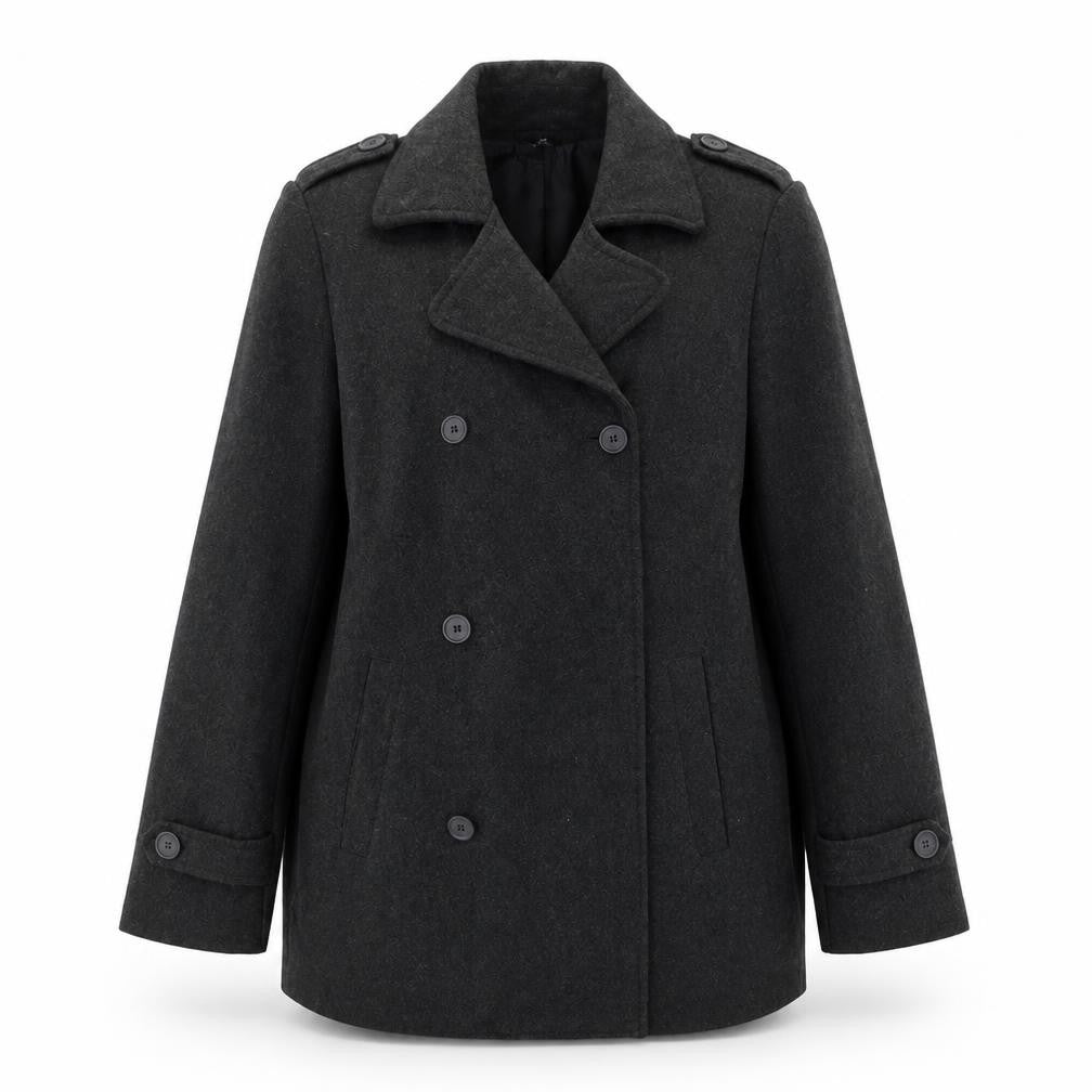 Dunnes Stores Womens Grey Overcoat Coat Size L Button