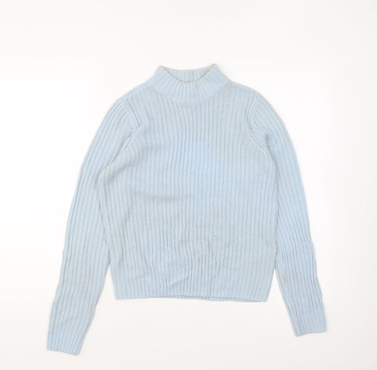 H&M Womens Blue Round Neck Acrylic Pullover Jumper Size XS