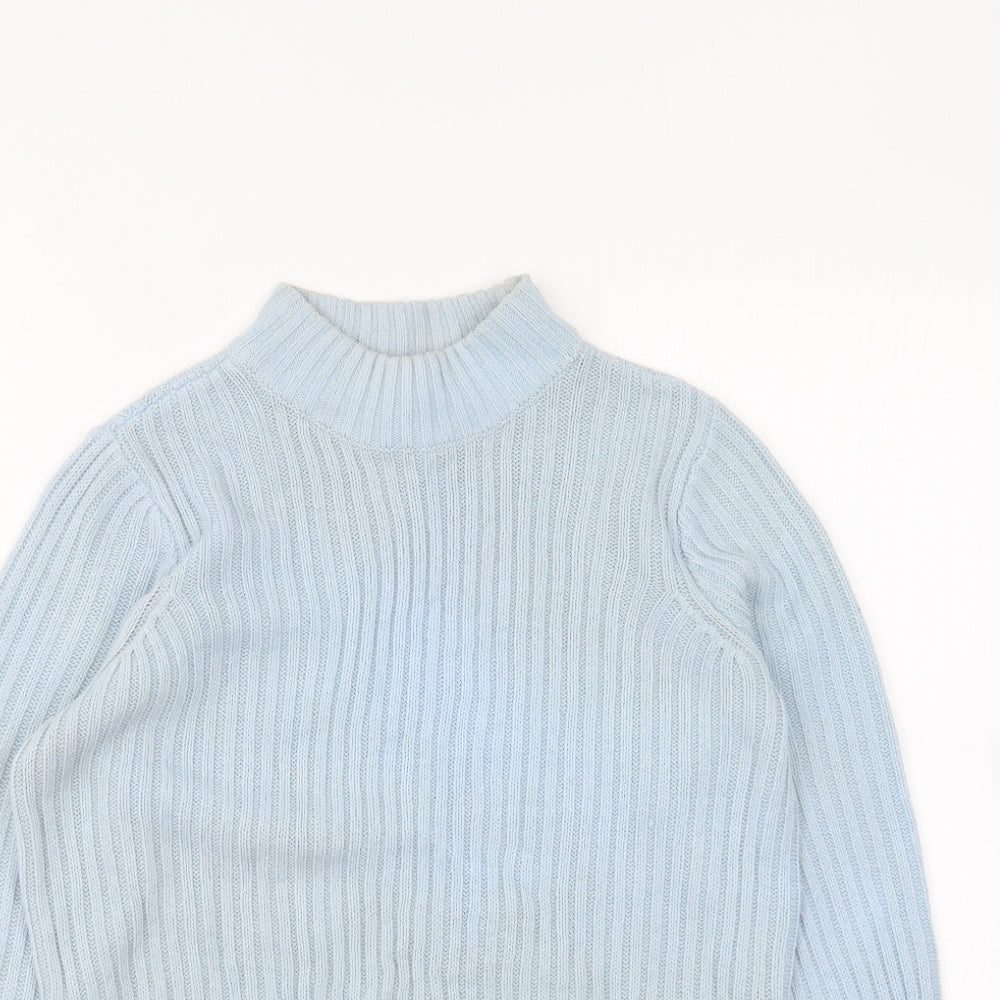 H&M Womens Blue Round Neck Acrylic Pullover Jumper Size XS
