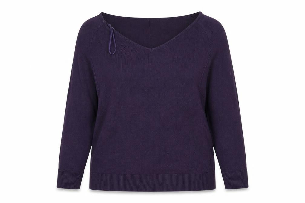 Marks & Spencer Womens Purple V-Neck Acrylic Pullover Jumper Size 10