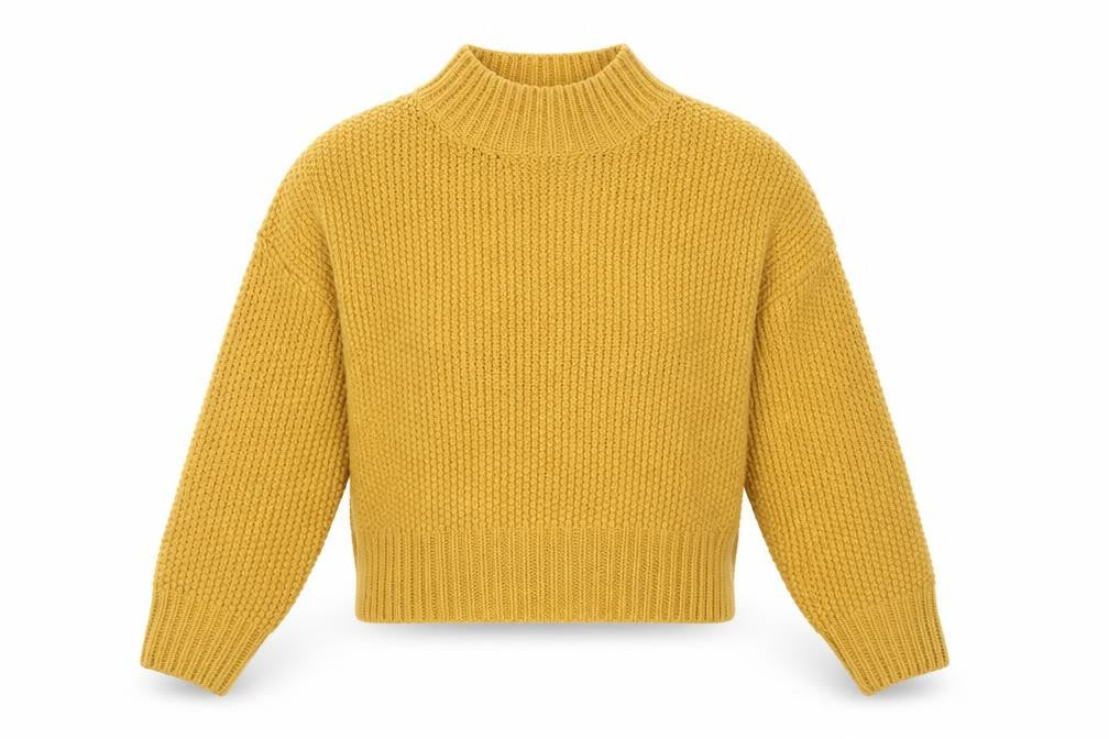 New Look Womens Yellow High Neck Acrylic Pullover Jumper Size S