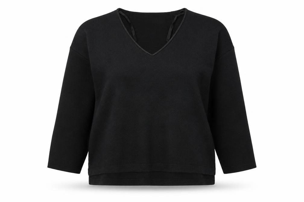 Primark Womens Black V-Neck Polyester Pullover Jumper Size L