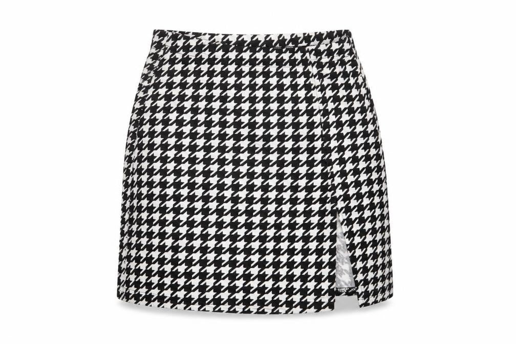 SheIn Womens White Geometric Polyester A-Line Skirt Size XS