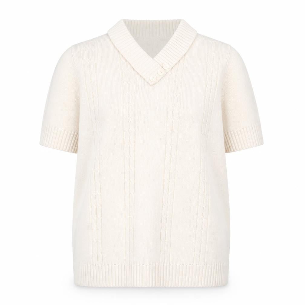 EWM Womens Ivory V-Neck Acrylic Pullover Jumper Size M