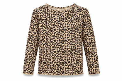 Next Girls Brown Animal Print Cotton Basic Casual Size 12-18 Months Crew Neck Pullover - Leopard Print