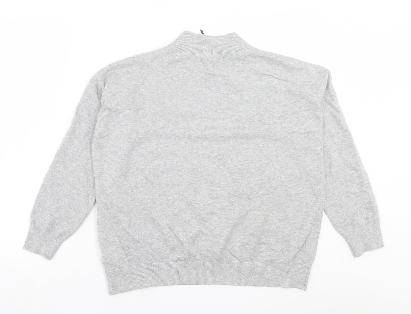 Marks and Spencer Womens Grey V-Neck Viscose Pullover Jumper Size M
