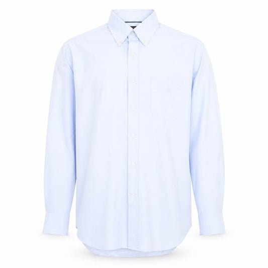 Marks & Spencer Mens Blue Cotton Button-Up Size 15 Collared Button - Pocket Detail