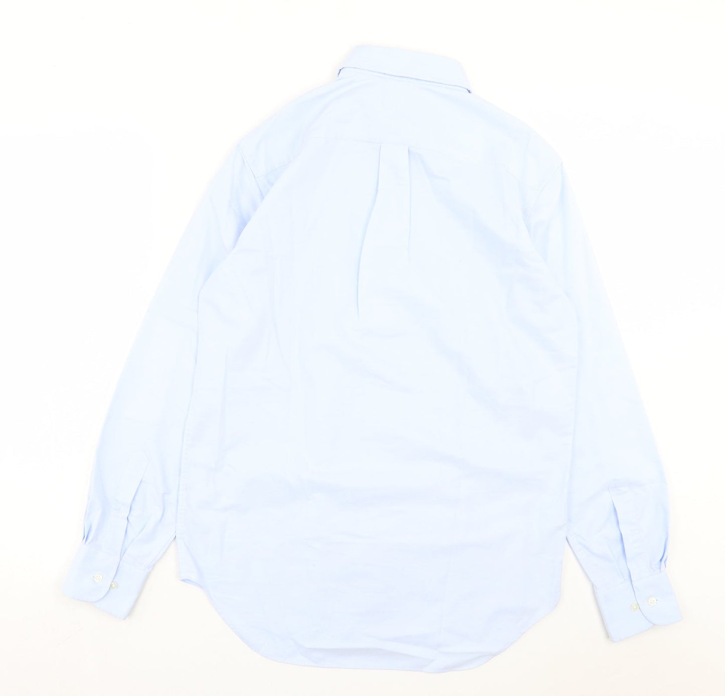 Marks and Spencer Mens Blue Cotton Button-Up Size 15 Collared Button - Pocket Detail