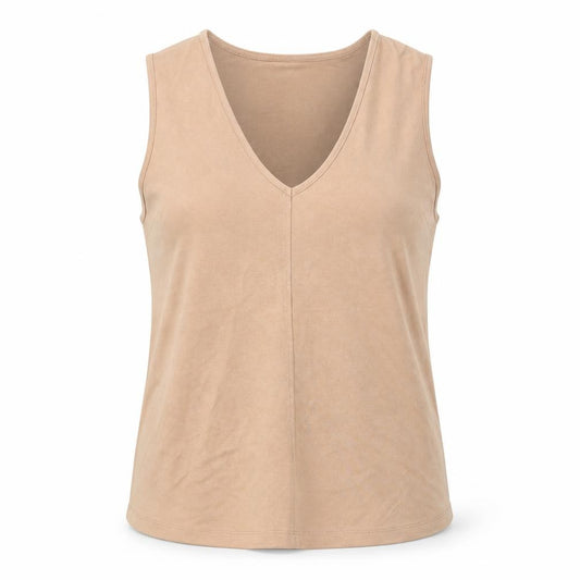 ASOS Womens Beige Viscose Basic Tank Size 10 V-Neck