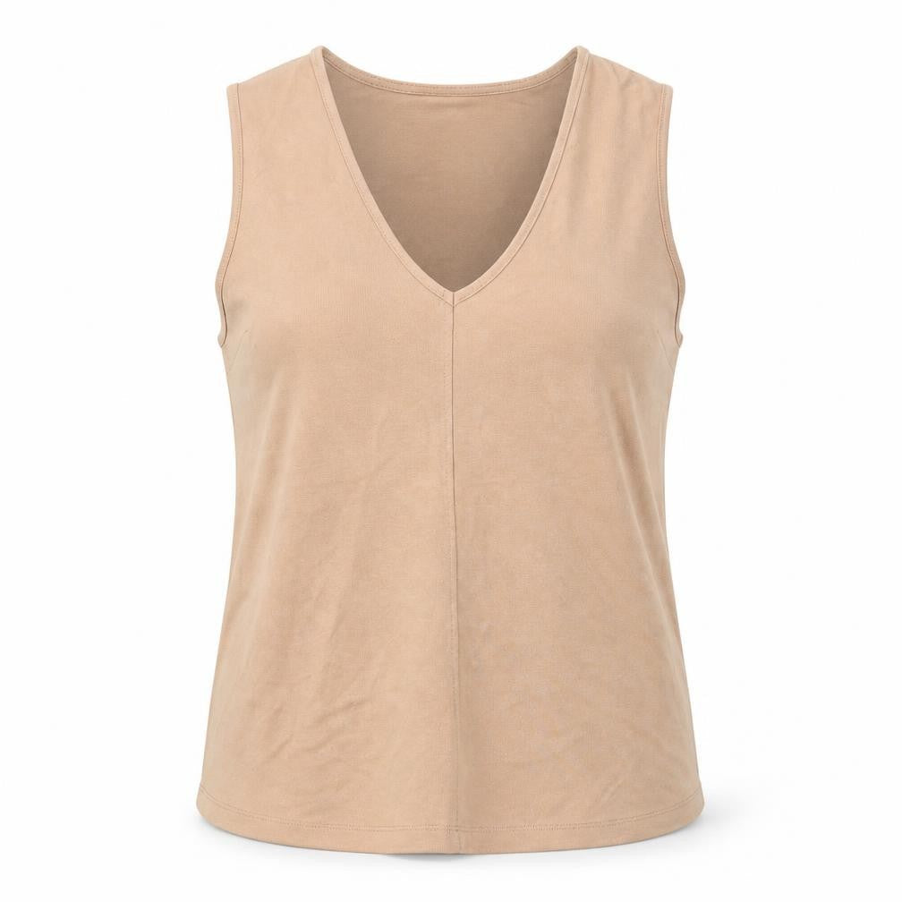 ASOS Womens Beige Viscose Basic Tank Size 10 V-Neck