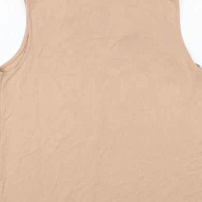 ASOS Womens Beige Viscose Basic Tank Size 10 V-Neck