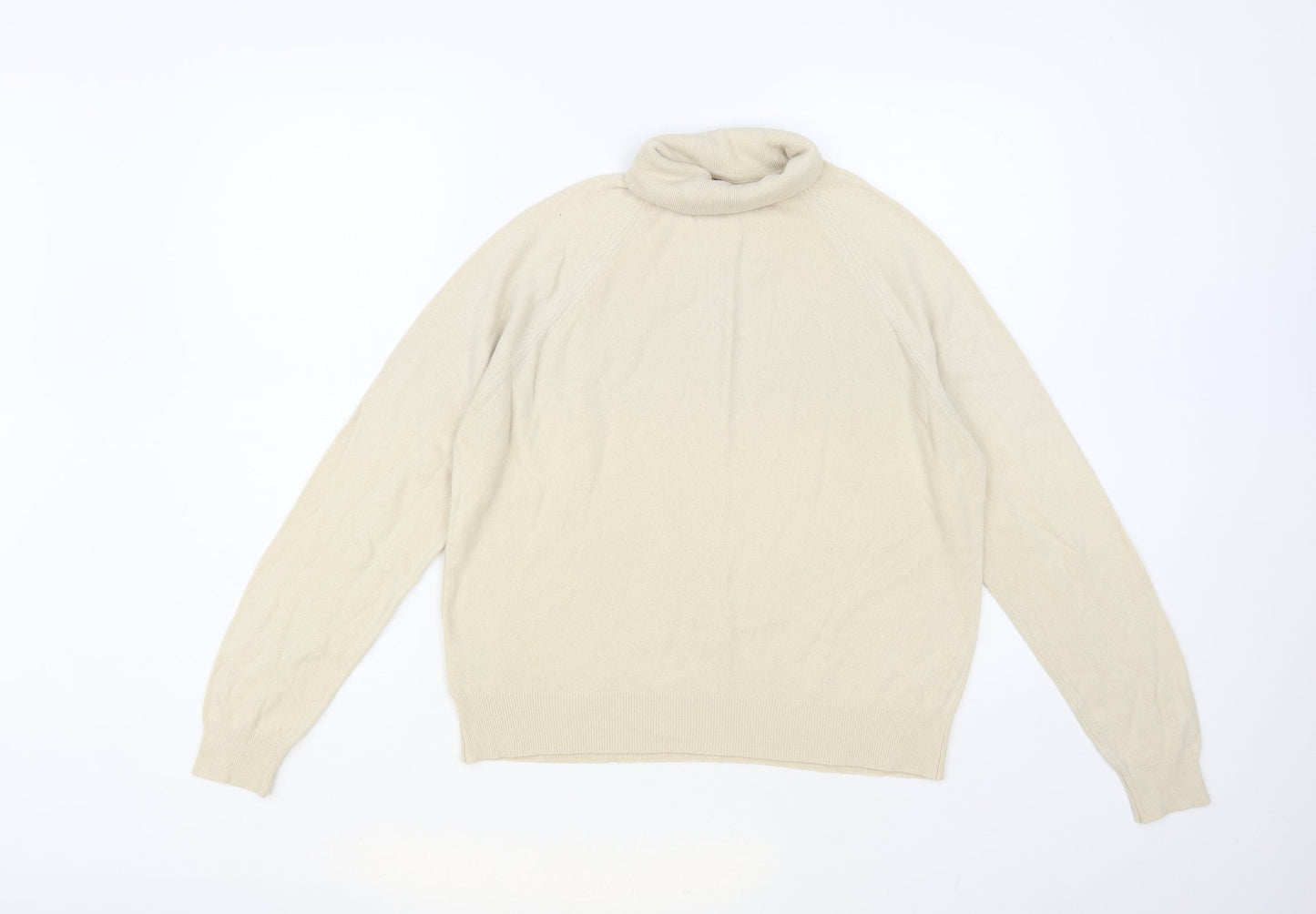 Preworn Womens Beige Roll Neck Acrylic Pullover Jumper Size 18