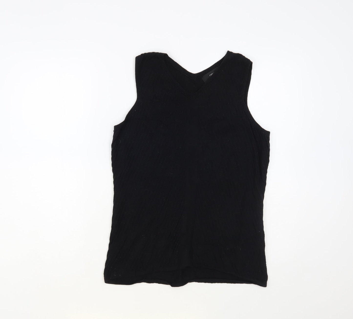 NEXT Womens Black Nylon Basic Tank Size 10 V-Neck