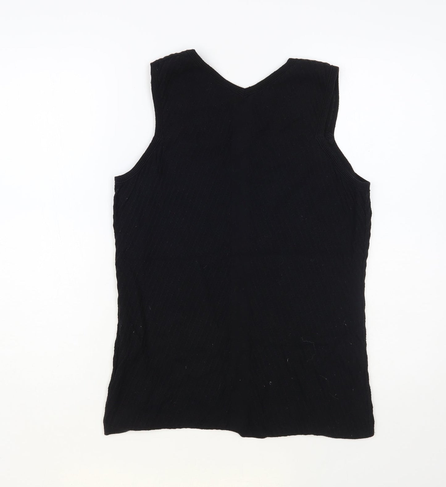 NEXT Womens Black Nylon Basic Tank Size 10 V-Neck