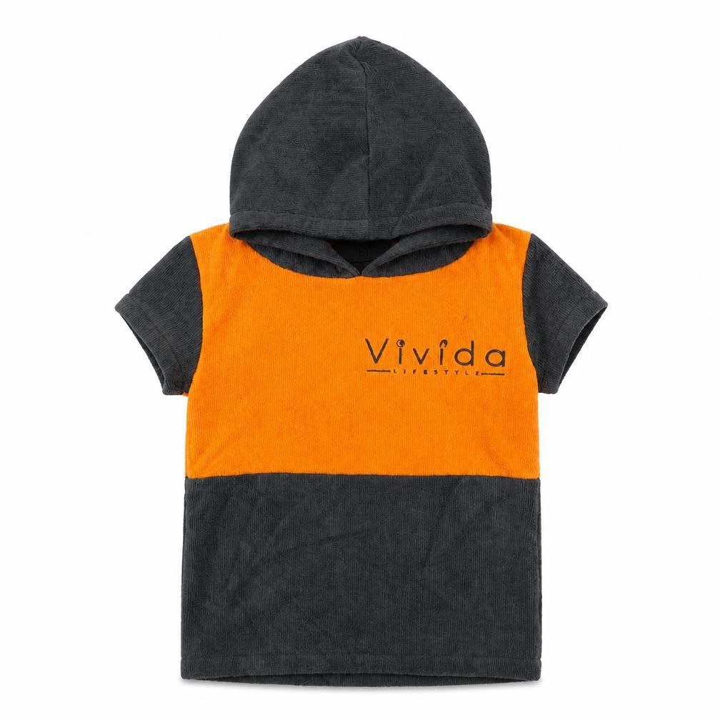 Vivida Boys Grey Colourblock Polyester Pullover Hoodie Size 2-3 Years Pullover