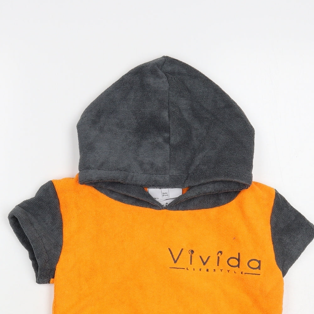 Vivida Boys Grey Colourblock Polyester Pullover Hoodie Size 2-3 Years Pullover
