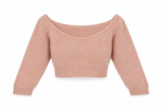 PRETTYLITTLETHING Womens Pink Boat Neck Acrylic Pullover Jumper Size S - Cropped