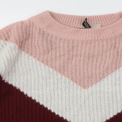 Divided by H&M Womens Multicoloured Mock Neck Acrylic Pullover Jumper Size S