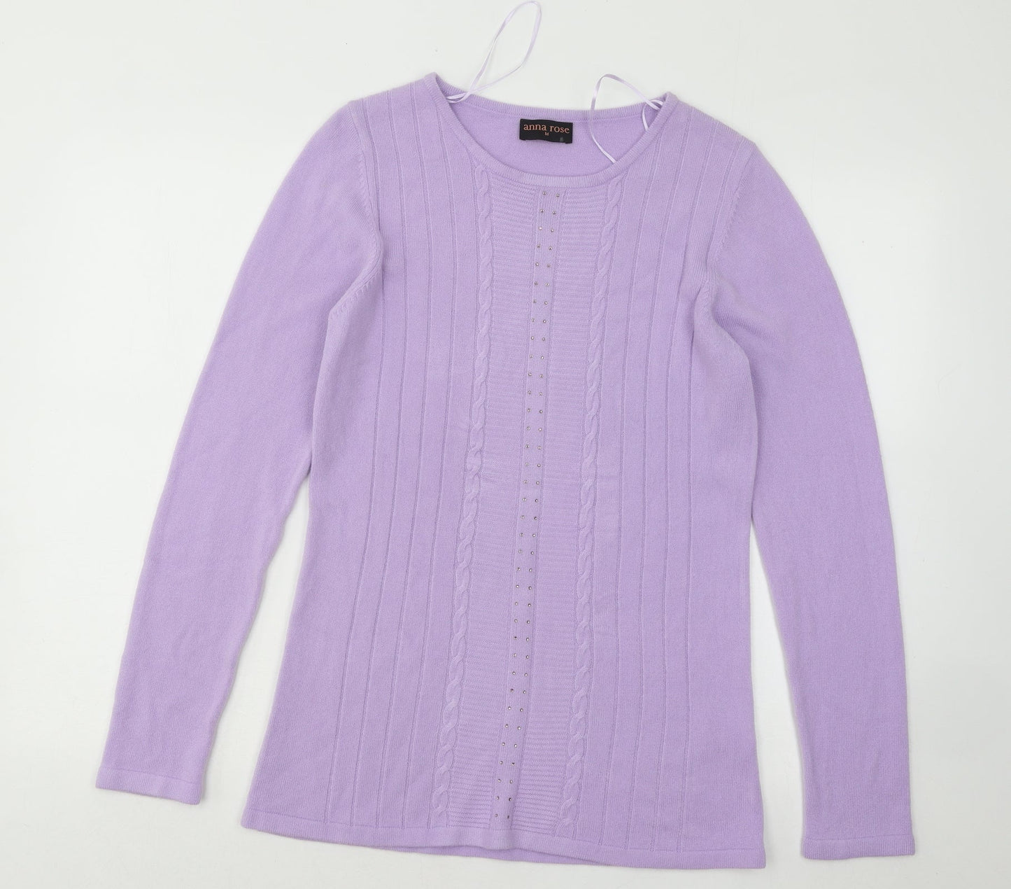 Roseanna Womens Purple Round Neck Acrylic Pullover Jumper Size M