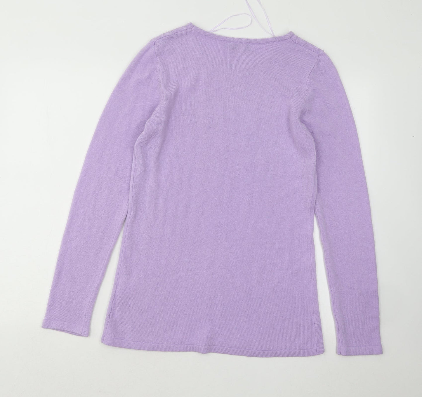 Roseanna Womens Purple Round Neck Acrylic Pullover Jumper Size M