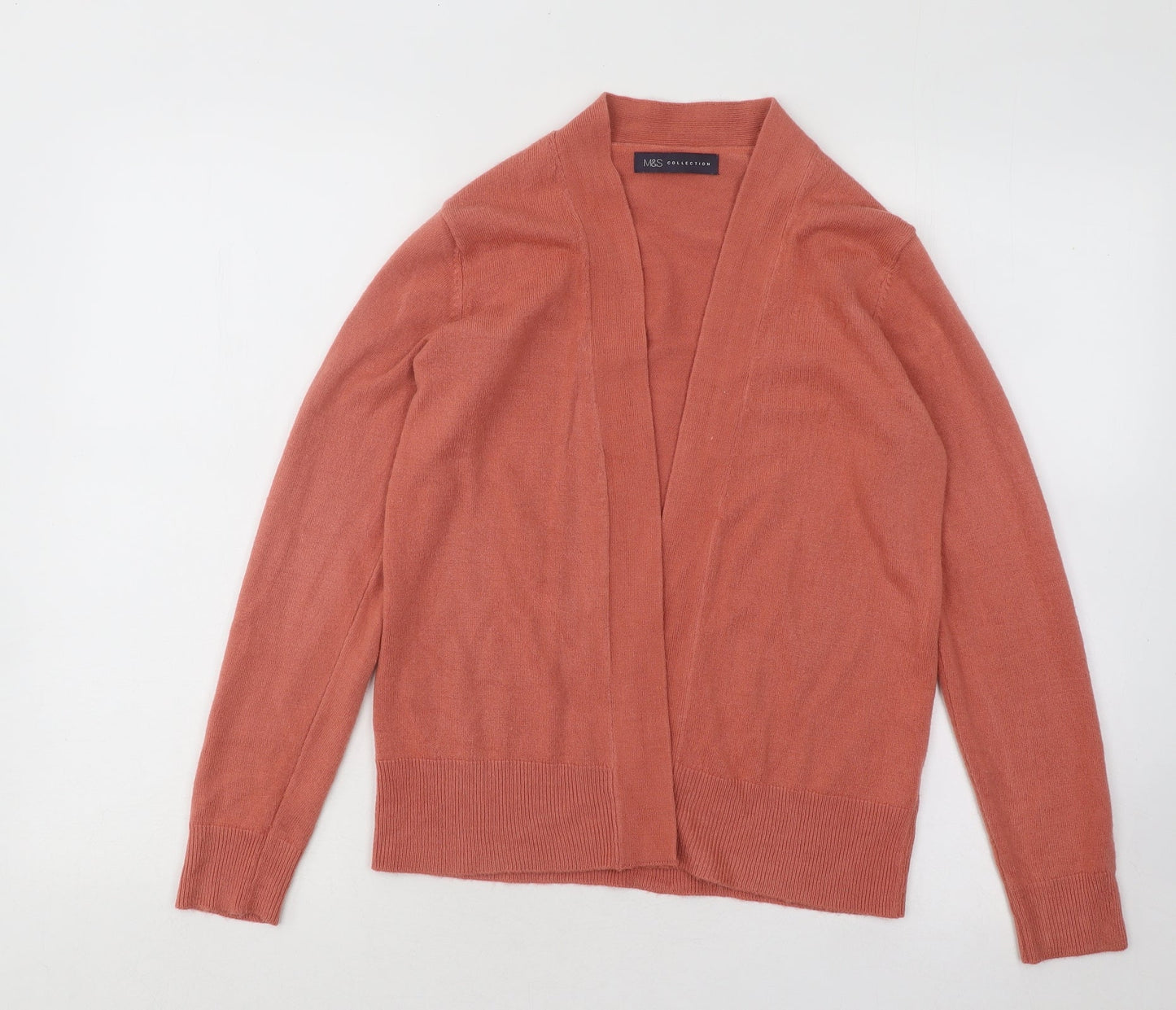Marks and Spencer Womens Pink V-Neck Acrylic Cardigan Jumper Size S