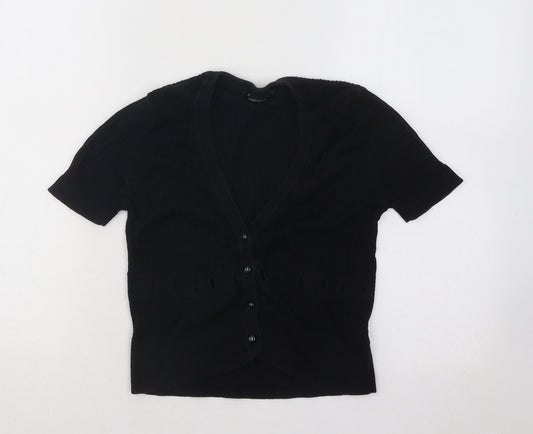 Atmosphere Womens Black V-Neck Acrylic Pullover Jumper Size 10