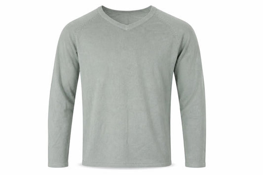 Zantos Mens Grey V-Neck Acrylic Pullover Jumper Size L