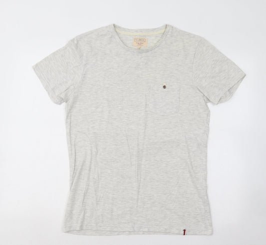 72 Lord St Womens Grey Cotton Basic T-Shirt Size M Round Neck
