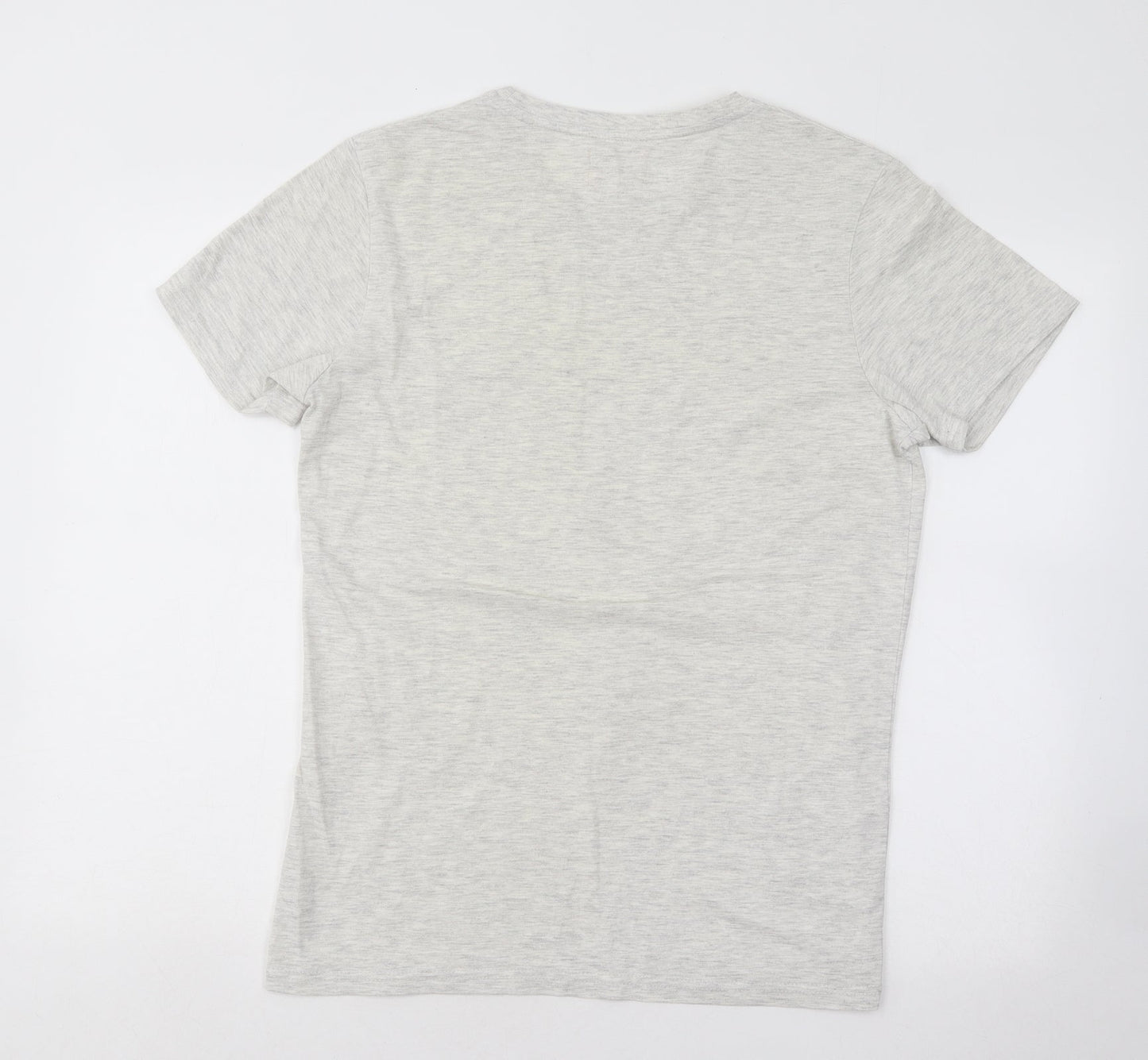 72 Lord St Womens Grey Cotton Basic T-Shirt Size M Round Neck