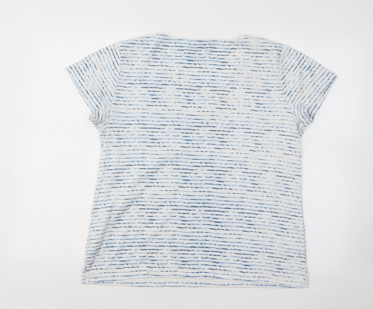 Gerard Womens Blue Striped Cotton Basic T-Shirt Size XL Scoop Neck
