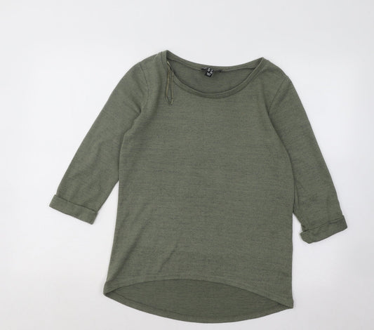 New Look Womens Green Boat Neck Polyester Pullover Jumper Size 8