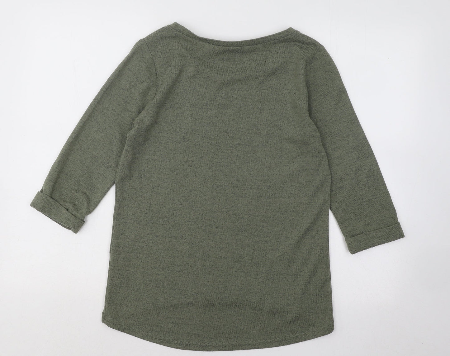New Look Womens Green Boat Neck Polyester Pullover Jumper Size 8