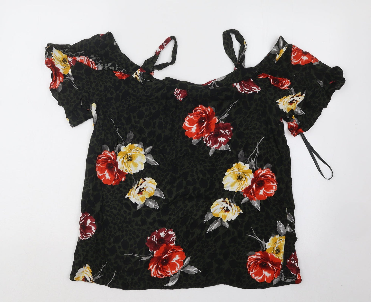 Dorothy Perkins Womens Multicoloured Floral Polyester Basic Blouse Size 10 Round Neck