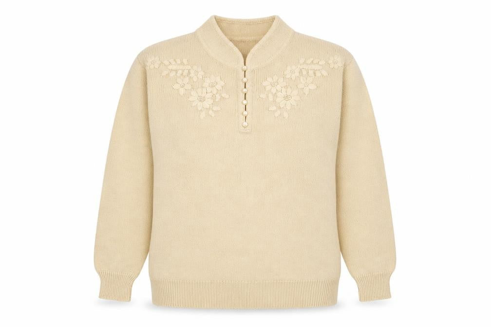 Classics Womens Gold High Neck Acrylic Pullover Jumper Size 10