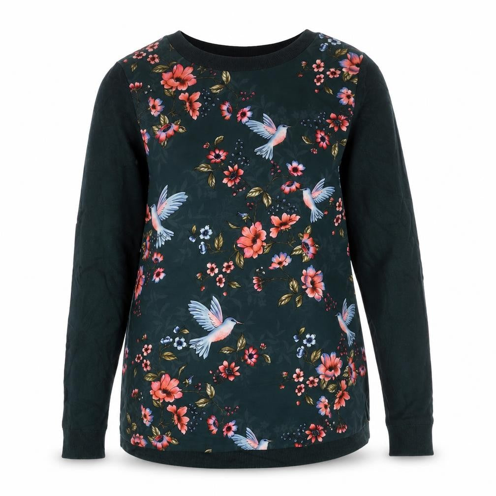 F&F Womens Multicoloured Crew Neck Floral Viscose Pullover Jumper Size 6