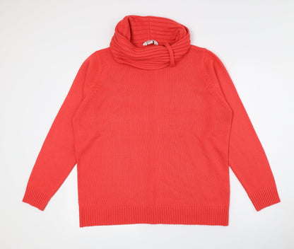 Essentials Womens Pink Roll Neck Acrylic Pullover Jumper Size 16 - Size 16/18