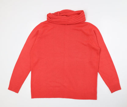Essentials Womens Pink Roll Neck Acrylic Pullover Jumper Size 16 - Size 16/18