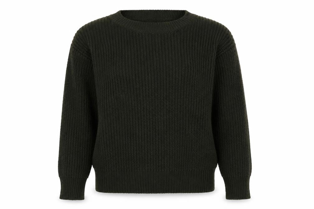 Boohoo Womens Green Crew Neck Acrylic Pullover Jumper Size 6