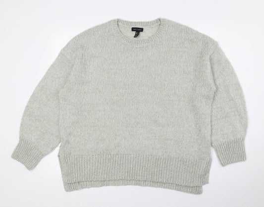 New Look Womens Grey Crew Neck Acrylic Pullover Jumper Size L
