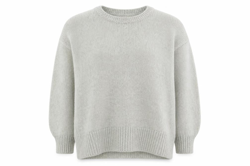New Look Womens Grey Crew Neck Acrylic Pullover Jumper Size L