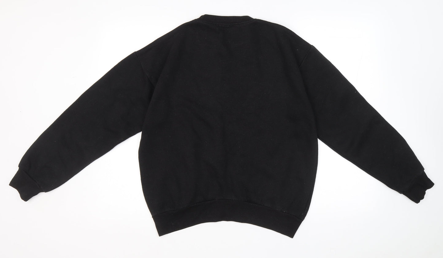 Boohoo Womens Black Polyester Pullover Sweatshirt Size 8 Pullover